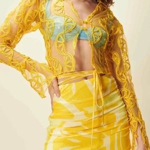 House of Sunny | CASA LIMON APPLIQUE SHIRT | Size UK6/XS | NWT New